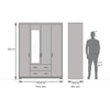 Miller 4 Doors 2 Drawers Wardrobe With Mirror and Lock in Two Tone Finish