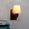 Devansh Solid Wood Electric Wall Light in off-white Colour with off-white Shade Count of 1 Light