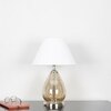 DECADE Smoke Luster Glass and Metal Table Lamp With White Cotton Shade
