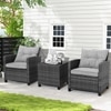 Carry Bird Wicker Patio Furniture Outdoor Balcony Chairs In Grey Colour