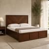 Vanya Solid Wood Comfort King Bed Hydraulic Storage Provincial Teak Finish Mattress 72 x 78 Inches