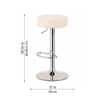 Doe Buck Linon Adjustable Bar Stool in Beige Colour with Chrome Base