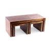 Kassel Sheesham Wood 2 Seater Coffee Table Set In Teak Finish