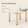 Luma Banswara Marble And Metal Nesting Coffee Table In Glossy Gold Finish