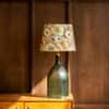 Flora Handicrafted Table Lamp in Green and Printed Colour