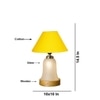 Devansh Conical Yellow Cotton Shade Lamp With Wood & Mosaic Glass Base For Decoration/Office/Home/Gifting/Study For Decoration/Office/Home/Gifting/Study -(10X10X14.5) Inches -A