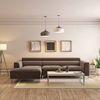 Chelsea Left Aligned 3 Seater Sectional Fabric Sofa (Daschund Brown)