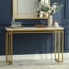 Majestic Metal Console Table in Gold Finish with Porcelain Top