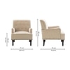 Velora Tufted Back Fabric Lounge Chair- Off White