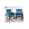 Arista Sheesham Wood Accent Chair Set of 2 in Turquoise