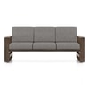 Moreno Three Seater Sofa Wood Sofa In Danish Walnut Finish with Flint Grey Futon Colour