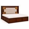 Nayra Solid Wood Compact King Bed Box Storage Provincial Teak Finish Mattress 72 x 72 Inches