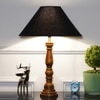 Hatton hand crafted Solid wood honey finish table lamp With Black Cotton Shade