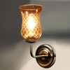 Devansh Steel Electric Wall Light in Steel Colour with Lavender Shade Count of 1 Light