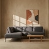 Modernelegance Wood Right Aligned 3-Seater With Upholstery Non Storage Sofa In Grey Colour
