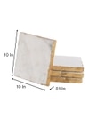 White Marble Square Coaster with Gold Foil, 4.5-inch Large Size