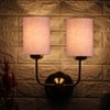 Devansh Metal Electric Wall Light in Gold Colour with Grey Shade Count of 2 Lights