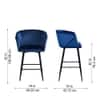 Doe Buck Velvet Counter Height Bar Stool in Blue Colour