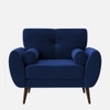 Faro Velvet 1 Seater Sofa in Navy Blue Colour