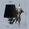 Devansh Metal Electric Wall Light in Antique Gold Colour with Black Shade Count of 1 Light