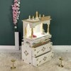 D'Dass Multi Color Mdf and Sheesham Wooden Temple With Cabinet For Pooja