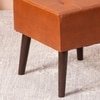Axel Leatherette Wooden Stool Tufted in Tan Color