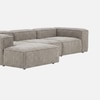 Elegantedge Wood Right Aligned 3-Seater With Upholstery Non Storage Sofa In Grey Colour