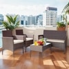 Carry Bird Wicker  Outdoor Set in Black Colour (2 Seater Sofa, 2 Chairs & 1 Table)