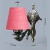 Devansh Metal Electric Wall Light in Antique Gold Colour with Pink Shade Count of 1 Light