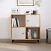Hexa Engineered Wood Bookshelf Multipurpose Storage Rack in Giant Wood and Frosty White Colour