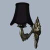 Devansh Gold Antique Wall Mounted Lamp With Black  Cotton Shade