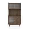 Klint Solid Wood Crockery cum Bar Cabinet in Danish Walnut Finish