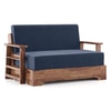 Mahim Compact 3 Seater Sofa cum Bed With Storage in Lapis Blue Colour