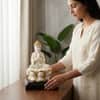 Devotional Sacred Serenity Buddha Statue in White Colour