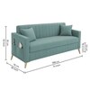 Convil Velvet 3 Seater Sofa in Tourquise Color