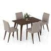 Lawson 4 Seater Dining Table (Finish : walnut) with set of 4 Persica Dining chairs