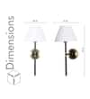 BARBOUR Single Light Black and Brass Wall Fitting with White Shade