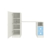 Rio Kids Large Study Desk with Drawers Built In Bookshelf and Square Handles in Sky Blue Colour