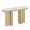 Vela Solid Wood and Banswara Console Table In White ash Finish