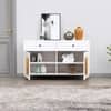 Hexa Red Multipurpose Storage Cabinet With 2 Drawer 2 Door in Frosty White Colour
