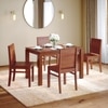 Atlas Solid Wood 4 Seater Dining Table With 4 Atlas Wooden Seat Dining Chairs (Finish : Honey, Chair Colour : Honey)