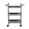 Metalsmith Metal Three Tier Serving Trolley Silver Finish Style 1
