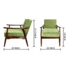 Armari Solid Wood Arm Chair in Green Color