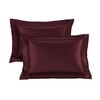 Stoa Paris Satin Pillow Covers,  Premium Plain Pillow Cover Set of 2, 68L x 45W cms - Velvet Wine