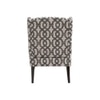 Joan Printed Infinity Grid Fabric Wing Chair in White Colour