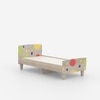 Minimalist Kids Single Bed in Oak and Multicolor