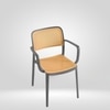Kepler Brooks Zen Cafeteria Dining Chair With Arms in Grey Colour