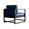 Aura PU Leather Arm Chair- Blue