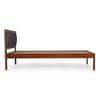 Buttoned Solid Wood Non Storage Single Bed in Provincial Teak Finish