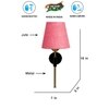 Devansh Metal Electric Wall Light in Black Colour with Pink Shade Count of 1 Light